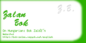 zalan bok business card